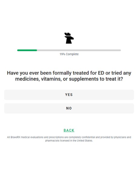 treated for ED in past question during brave rx quiz